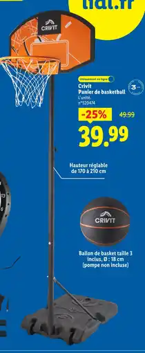 Lidl Crivit panier de basketball offre