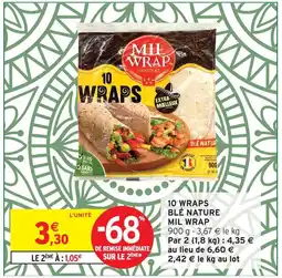 Intermarché Mil wrap 10 wraps blé nature offre