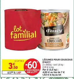 Intermarché D'aucy légumes pour couscous offre
