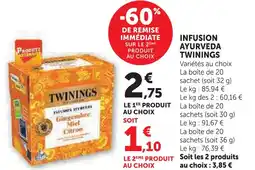 Super U Twinings infusion ayurveda offre