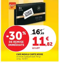 Super U Carte noire café moulu offre