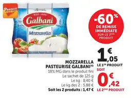 Super U Galbani mozzarella pasteurisée offre