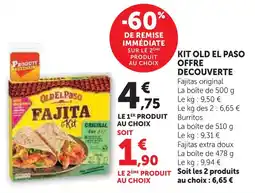 Super U Old el paso kit fajitas original offre