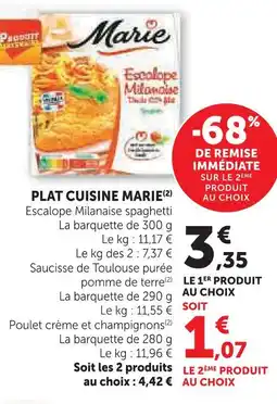 Super U Marie plat cuisine offre