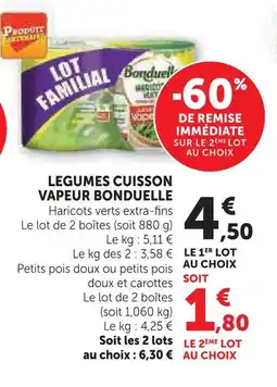 Super U Bonduelle légumes cuisson vapeur offre