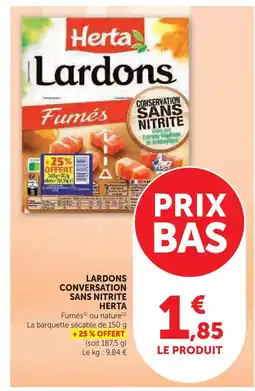 Super U Herta lardons conservation sans nitrite offre