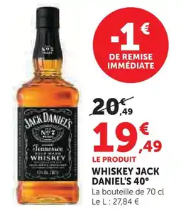 Super U Jack daniel's whiskey 40° offre