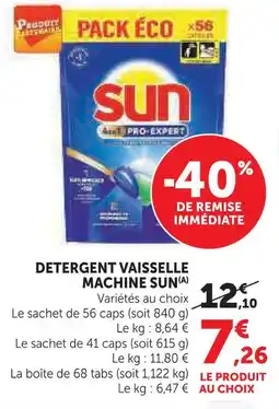 Super U Sun détergent vaisselle machine offre