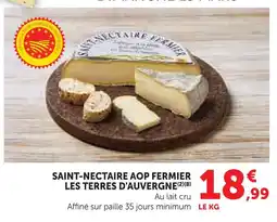 Super U Les terres d'auvergne saint-nectaire aop fermier offre