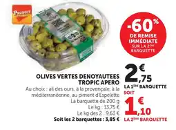 Super U Olives vertes dénoyautées offre