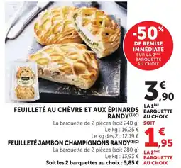 U Express Randy feuilleté au chèvre et aux épinards offre