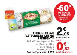 U Express President fromage au lait pasteurisé de chèvre offre