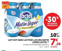 U Express Lactel lait uht sans lactose 1,2% mg matin léger offre