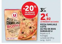 U Express U pizza familiale cuite au feu de bois surgelée offre