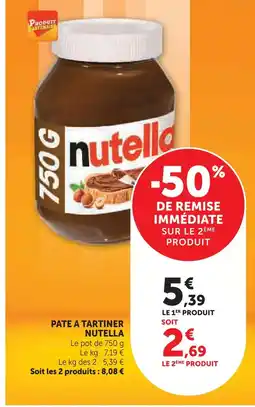 U Express Nutella pâte à tartiner offre