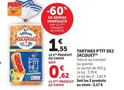 U Express Jacquet tartines p'tit dej offre