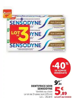 U Express Sensodyne dentifrice soin complet offre