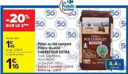 Carrefour Market Carrefour - pâtes au blé complet filière qualité extra offre