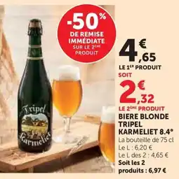 U Express TRIPEL KARMELIET 8.4° Biere blonde offre