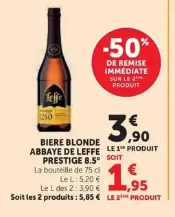 U Express ABBAYE DE LEFFE PRESTIGE 8.5° Biere blonde offre