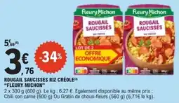 E.Leclerc Rougail saucisses riz créole fleury michon offre