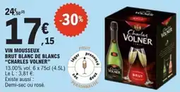 E.Leclerc Vin mousseux brut blanc de blancs charles volner offre