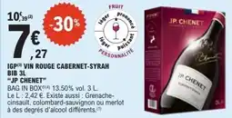 E.Leclerc Igp vin rouge cabernet-syrah bib jp chenet offre