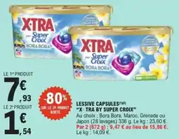 E.Leclerc Lessive capsules x-tra by super croix offre
