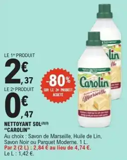 E.Leclerc Nettoyant sol carolin offre