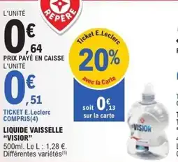 E.Leclerc Liquide vaisselle visior offre