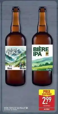 ALDI BIÈRE TRIPLE 8° OU IPA 6,5° offre