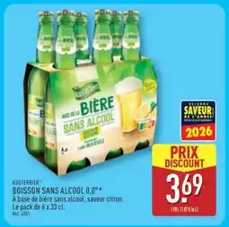ALDI KUSTERBIER BOISSON SANS ALCOOL 0,0° offre