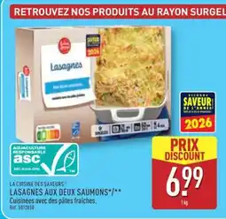 ALDI LASAGNES AUX DEUX SAUMONS offre