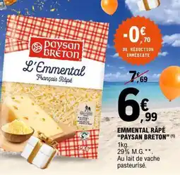 E.Leclerc EMMENTAL RÂPÉ PAYSAN BRETON offre