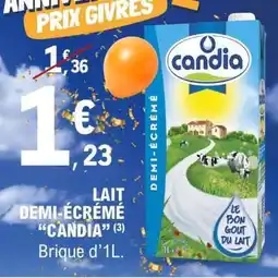 E.Leclerc Lait Demi-Écrémé 'Candia' offre