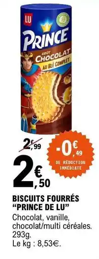 E.Leclerc BISCUITS FOURRÉS 'PRINCE DE LU' offre