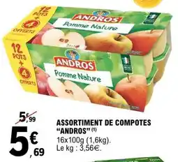 E.Leclerc ASSORTIMENT DE COMPOTES ANDROS offre