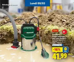 Lidl PARKSIDE Pompe immergée pour eaux chargées offre