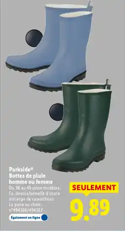 Lidl PARKSIDE Bottes de pluie homme ou femme offre