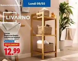 Lidl Livarno Étagère ou étagère à paniers en bambou offre