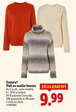 Lidl ESMARA Pull en maille femme offre
