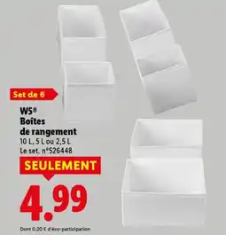 Lidl W5 Boîtes de rangement offre