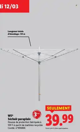 Lidl W5 Séchoir parapluie offre