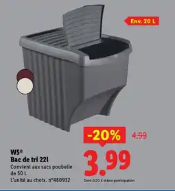 Lidl W5 Bac de tri 221 offre