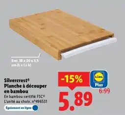 Lidl SILVERCREST Planche à découper en bambou offre