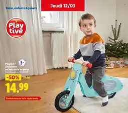 Lidl PLAYTIVE Draisienne en bois rétro ou moto offre