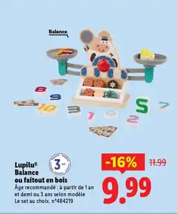 Lidl LUPILU Balance ou faitout en bois offre