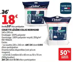 Auchan Couette légère colas normand offre