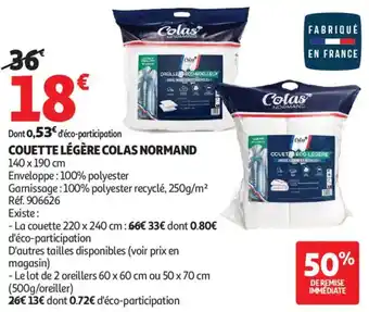 Couette légère colas normand