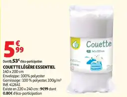 Auchan Couette légère essentiel offre